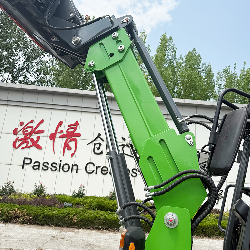 Electric front end loader for garden tractor